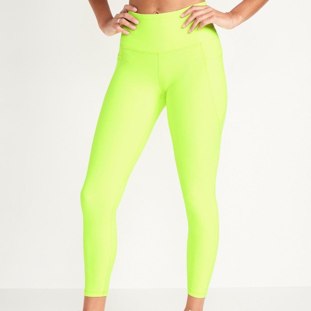 Old Navy High-Waisted PowerSoft 7/8-Length Side-Pocket Leggings For Women New - Picture 2 of 4
